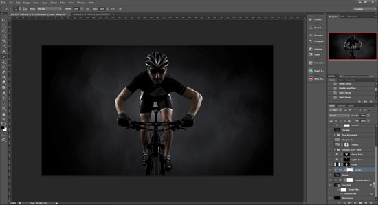 Photoshop-6-cyclist,-spotlight,-texture