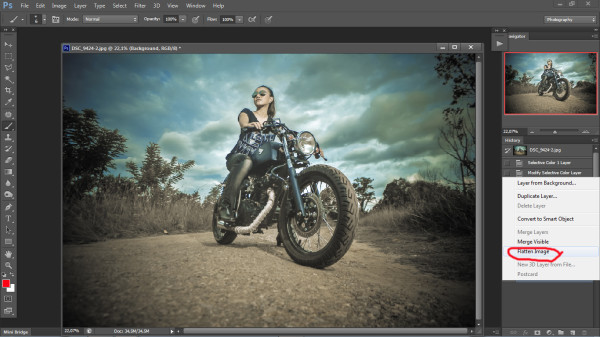 biker photography - photoshop step 4