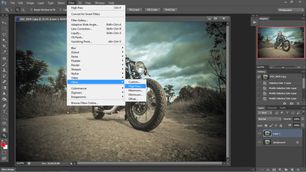 biker photography - photoshop step 4