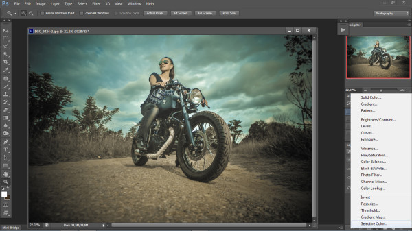 biker photography -in  photoshop