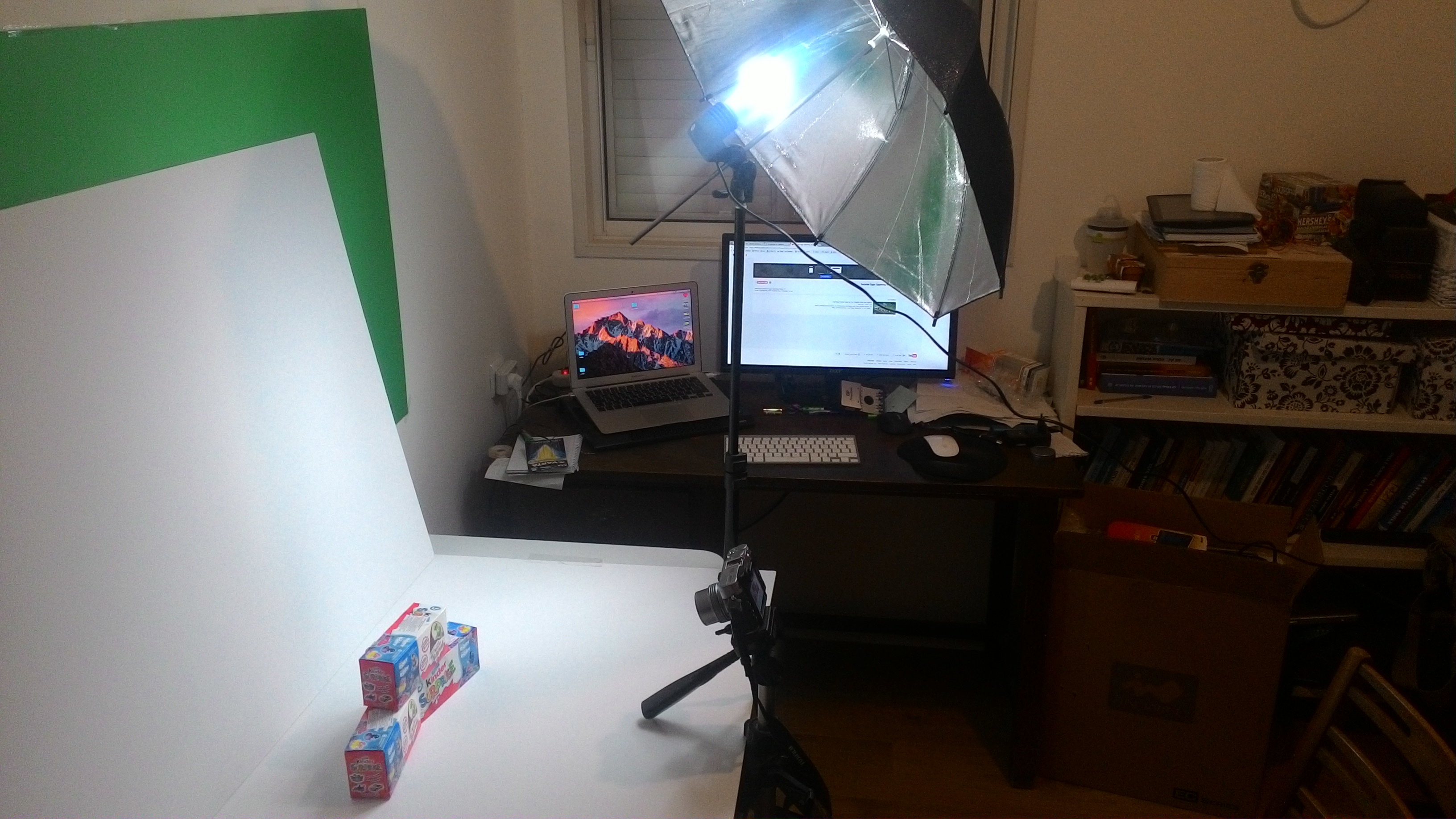 surprise eggs photography setup