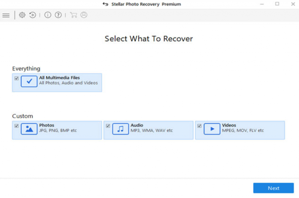 stellar recovery-select what to recover