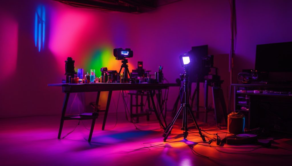 Black light photography setup example